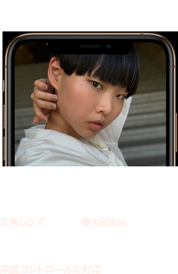 TrueDepthカメラƒ/2.2広角レンズポートレートモード深度コントロールに対応1080p HDビデオ最大60fps